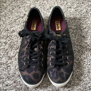 Keds Women's Triple Kick Black and Gold Metallic Sneakers Size 7.5
